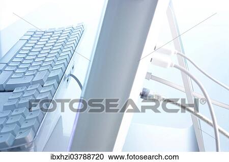 Computer keyboard and cable connections View Large Photo Image Stock Image - Computer keyboard and cable connections. Fotosearch