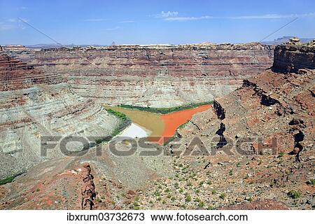 "Confluence of Green River and the Colorado River in the Needles district, Canyonlands National Park, Moab, Utah, United States, North America" View Large Photo Image Stock Image - "Confluence of Green River and the Colorado River in the Needles district, Canyonlands National Park, Moab, Utah, United States, North America". Fotosearch