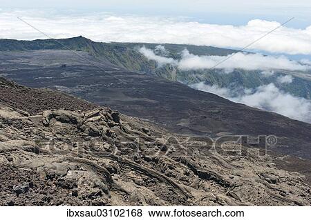 "Cooled lava flow in the Cratere Dolomieu crater of Piton de la Fournaise volcano, Piton de la Fournaise, La Reunion, Reunion, France, Africa" View Large Photo Image Stock Photo - "Cooled lava flow in the Cratere Dolomieu crater of Piton de la Fournaise volcano, Piton de la Fournaise, La Reunion, Reunion, France, Africa". Fotosearch