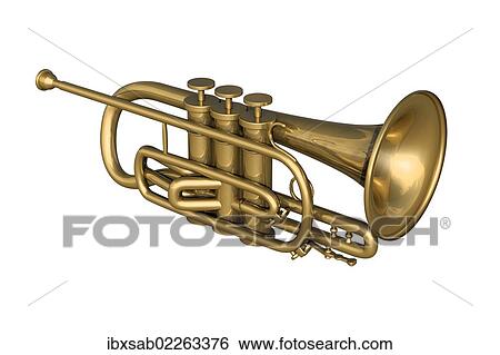 "Cornet, 3D illustration" View Large Photo Image Stock Photograph - "Cornet, 3D illustration". Fotosearch
