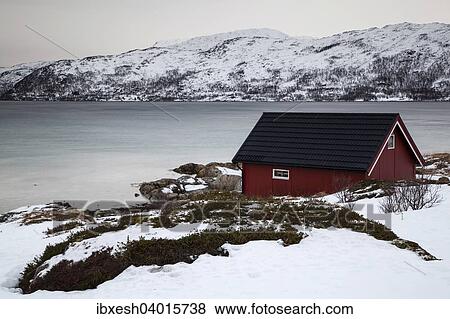 "Cottages on Kvalsundet, Kvaloya, Tromso, Troms, Norway, Europe" View Large Photo Image Stock Photo - "Cottages on Kvalsundet, Kvaloya, Tromso, Troms, Norway, Europe". Fotosearch