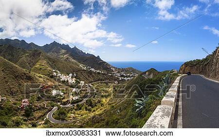 "Country road in the Anaga Mountains, village of Taganana at back, Azano, Taganana, Tenerife, Canary Islands, Spain, Europe" View Large Photo Image Stock Image - "Country road in the Anaga Mountains, village of Taganana at back, Azano, Taganana, Tenerife, Canary Islands, Spain, Europe". Fotosearch