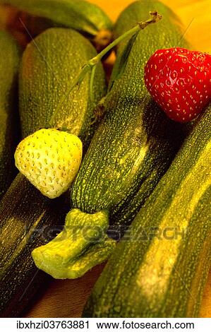 Courgettes and strawberry View Large Photo Image Stock Image - Courgettes and strawberry. Fotosearch