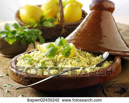 Couscous with lemon and coriander View Large Photo Image Stock Image - Couscous with lemon and coriander. Fotosearch