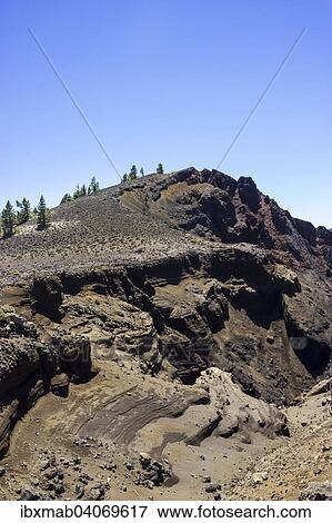 "Crater of Hoyo volano on the """"Ruta de los Volcanes"""" trail, Volcano Route, Cumbre Vieja Natural Park, La Palma, Canary Islands, Spain, Europe" View Large Photo Image Stock Photo - "Crater of Hoyo volano on the """"Ruta de los Volcanes"""" trail, Volcano Route, Cumbre Vieja Natural Park, La Palma, Canary Islands, Spain, Europe". Fotosearch