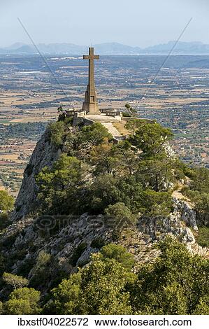 "Creu d'es Picot, tall stone cross at the Santuari de Sant Salvador, Sanctuary of Sant Salvador, near Felanitx, Majorca, Balearic Islands, Spain, Europe" View Large Photo Image Stock Image - "Creu d'es Picot, tall stone cross at the Santuari de Sant Salvador, Sanctuary of Sant Salvador, near Felanitx, Majorca, Balearic Islands, Spain, Europe". Fotosearch