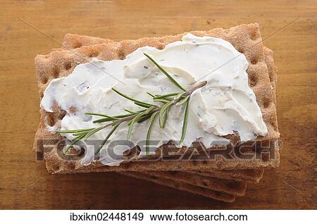 Crispbread with cream cheese View Large Photo Image Stock Photo - Crispbread with cream cheese. Fotosearch