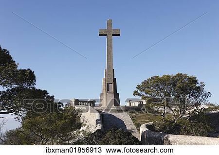 Stock Image - "Cross at the Puig de San Salvador, Felanitx, Majorca, Balearic Islands, Spain, Europe". Fotosearch