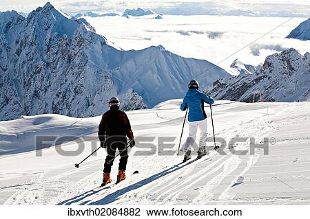"Cross-country skiers, Mt Zugspitze region in winter, Alps, Bavaria, Germany, Europe" View Large Photo Image Stock Image - "Cross-country skiers, Mt Zugspitze region in winter, Alps, Bavaria, Germany, Europe". Fotosearch