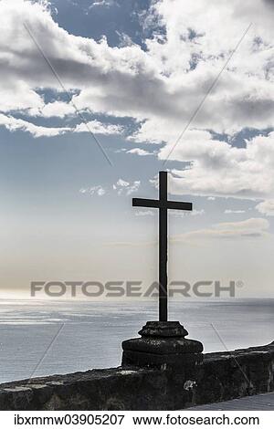 "Cross in front of sky, Santa Cruz de La Palma, La Palma, Canary Islands, Spain, Europe" View Large Photo Image Stock Photo - "Cross in front of sky, Santa Cruz de La Palma, La Palma, Canary Islands, Spain, Europe". Fotosearch