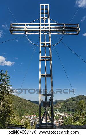 Stock Image - "Cross on Mt Weissenstein, also Tosca Cross, St. Blasien, Black Forest, Baden-Wurttemberg, Germany, Europe". Fotosearch