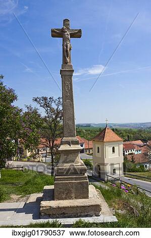 "Cross, protected monument, and the chapel, Vinicne Sumice, Brno-Country district, South Moravia region, Czech Republic, Europe" View Large Photo Image Stock Photo - "Cross, protected monument, and the chapel, Vinicne Sumice, Brno-Country district, South Moravia region, Czech Republic, Europe". Fotosearch