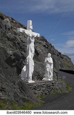 "Crucifixion sculpture at Slea Head, Dingle Peninsula, County Kerry, Ireland, Europe" View Large Photo Image Stock Image - "Crucifixion sculpture at Slea Head, Dingle Peninsula, County Kerry, Ireland, Europe". Fotosearch