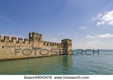 "Curtain wall of the Castello Scaligero, Scaliger Castle, Lake Garda, Sirmione, Province of Brescia, Lombardy, Italy, Europe" View Large Photo Image Stock Photograph - "Curtain wall of the Castello Scaligero, Scaliger Castle, Lake Garda, Sirmione, Province of Brescia, Lombardy, Italy, Europe". Fotosearch