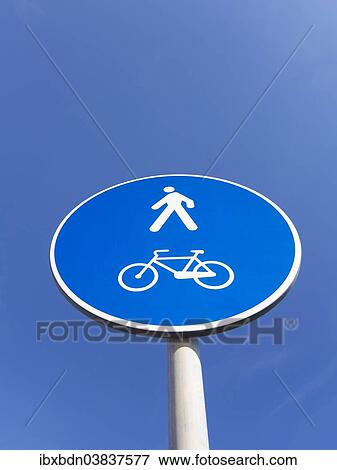 "Cycle and pedestrian route sign, Italy, Europe" View Large Photo Image Stock Photo - "Cycle and pedestrian route sign, Italy, Europe". Fotosearch