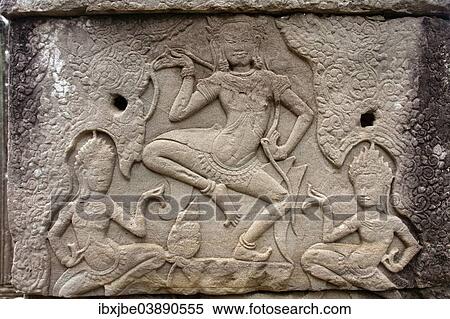 "Dancing Apsaras, bas-relief at the Bayon, temple, Angkor Thom, Siem Reap, Cambodia, Asia" View Large Photo Image Stock Photography - "Dancing Apsaras, bas-relief at the Bayon, temple, Angkor Thom, Siem Reap, Cambodia, Asia". Fotosearch