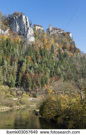 "Danube River in the autumnal Danube Valley with Burg Werenwag Castle, Hausen im Tal, Schwabische Alb, Baden-Wurttemberg, Germany, Europe" View Large Photo Image Stock Photo - "Danube River in the autumnal Danube Valley with Burg Werenwag Castle, Hausen im Tal, Schwabische Alb, Baden-Wurttemberg, Germany, Europe". Fotosearch