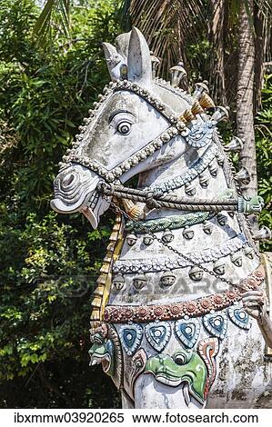 "Decorated horse statue, temple for the god Madurai Veeran, Mandavi, Tamil Nadu, India, Asia" View Large Photo Image Stock Photography - "Decorated horse statue, temple for the god Madurai Veeran, Mandavi, Tamil Nadu, India, Asia". Fotosearch