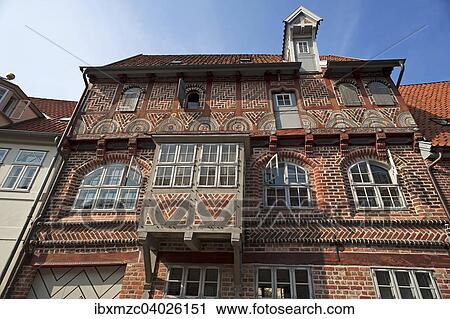"Decorative facade of a half-timbered house, former brewery, from 1593, historic centre, Luneburg, Lower Saxony, Germany, Europe" View Large Photo Image Stock Image - "Decorative facade of a half-timbered house, former brewery, from 1593, historic centre, Luneburg, Lower Saxony, Germany, Europe". Fotosearch