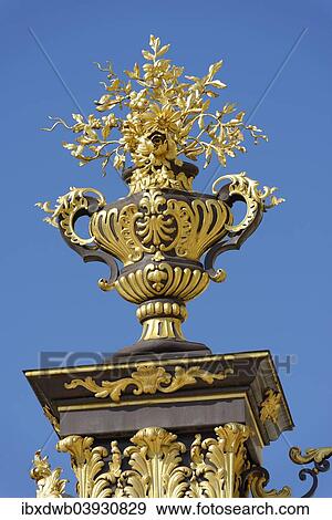"Decorative metal vase, at the gate to Place Stanislas, Nancy, Lorraine, France, Europe" View Large Photo Image Stock Photo - "Decorative metal vase, at the gate to Place Stanislas, Nancy, Lorraine, France, Europe". Fotosearch