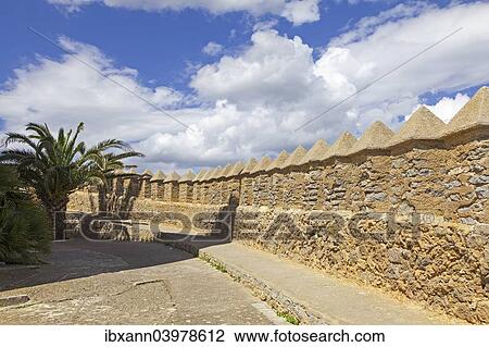 "Defensive walls of the castle, Arta, Majorca, Balearic Islands, Spain, Europe" View Large Photo Image Stock Image - "Defensive walls of the castle, Arta, Majorca, Balearic Islands, Spain, Europe". Fotosearch