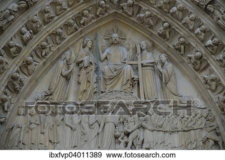"Detail of the main portal of Notre Dame Cathedral, Paris, France, Europe" View Large Photo Image Stock Photo - "Detail of the main portal of Notre Dame Cathedral, Paris, France, Europe". Fotosearch