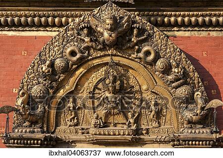 "Detail view of Sun Dhoka, Golden Gate, entrance to the Royal Palace, Durbar Square, Bhaktapur, Nepal, Asia" View Large Photo Image Stock Photo - "Detail view of Sun Dhoka, Golden Gate, entrance to the Royal Palace, Durbar Square, Bhaktapur, Nepal, Asia". Fotosearch