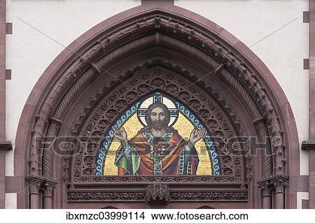 "Detail view of the entrance portal, Herz Jesu Kirche church, historism, consecrated in 1887, Freiburg, Baden-Wurttemberg, Germany, Europe" View Large Photo Image Picture - "Detail view of the entrance portal, Herz Jesu Kirche church, historism, consecrated in 1887, Freiburg, Baden-Wurttemberg, Germany, Europe". Fotosearch