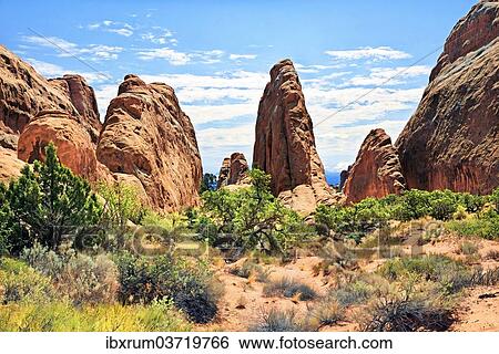 "Devil's Garden with sandstone cliffs formed by erosion, Arches-Nationalpark, near Moab, Utah, United States, North America" View Large Photo Image Stock Photograph - "Devil's Garden with sandstone cliffs formed by erosion, Arches-Nationalpark, near Moab, Utah, United States, North America". Fotosearch