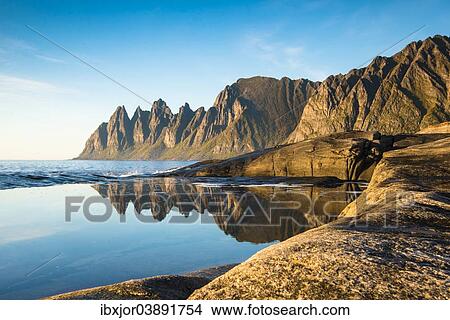 "Devil's Teeth mountains, Tungeneset, Okshornan, Senja, Norway, Europe" View Large Photo Image Picture - "Devil's Teeth mountains, Tungeneset, Okshornan, Senja, Norway, Europe". Fotosearch