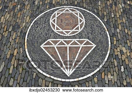 "Diamond, a stone mosaic in front of a jeweller's shop, Freiburg, Baden-Wuerttemberg, Germany, Europe" View Large Photo Image Stock Image - "Diamond, a stone mosaic in front of a jeweller's shop, Freiburg, Baden-Wuerttemberg, Germany, Europe". Fotosearch