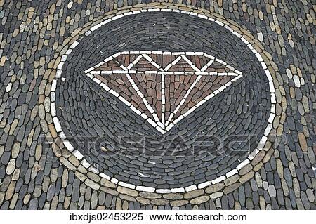"Diamond, a stone mosaic in front of a jeweller's shop, Freiburg, Baden-Wuerttemberg, Germany, Europe" View Large Photo Image Stock Photography - "Diamond, a stone mosaic in front of a jeweller's shop, Freiburg, Baden-Wuerttemberg, Germany, Europe". Fotosearch