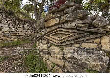 "Diamond-shaped relief on a house wall, ruins of Kuelap near Tingo, Chachapoyas, Peru, South America" View Large Photo Image Picture - "Diamond-shaped relief on a house wall, ruins of Kuelap near Tingo, Chachapoyas, Peru, South America". Fotosearch