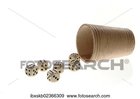 Dice with a dice cup View Large Photo Image Stock Photo - Dice with a dice cup. Fotosearch