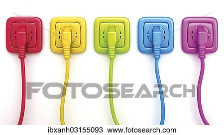 Different coloured sockets or power points with plugs View Large Photo Image Stock Image - Different coloured sockets or power points with plugs. Fotosearch