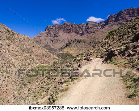 "Dirt path in the Atlas Mountains, Anammer, Ourika Valley, Marrakech-Tensift-Al Haouz, Morocco, Africa" View Large Photo Image Stock Photo - "Dirt path in the Atlas Mountains, Anammer, Ourika Valley, Marrakech-Tensift-Al Haouz, Morocco, Africa". Fotosearch