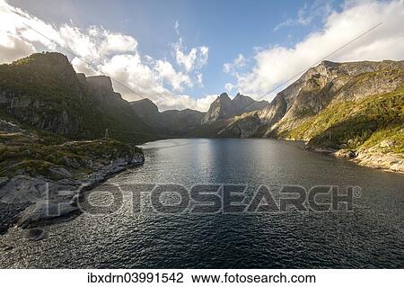 "Djupfjorden on the island of Moskenesoya, Lofoten, Nordland, Norway, Europe" View Large Photo Image Stock Image - "Djupfjorden on the island of Moskenesoya, Lofoten, Nordland, Norway, Europe". Fotosearch