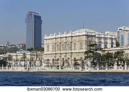 "Dolmabahce Palace, Dolmabahce Sarayi, seen from the Bosphorus, Besiktas, Istanbul, European side, Istanbul Province, Turkey, European side, Europe" View Large Photo Image Stock Image - "Dolmabahce Palace, Dolmabahce Sarayi, seen from the Bosphorus, Besiktas, Istanbul, European side, Istanbul Province, Turkey, European side, Europe". Fotosearch