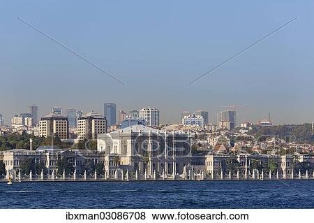 "Dolmabahce Palace, Dolmabahce Sarayi, seen from the Bosphorus, Besiktas, Istanbul, European side, Istanbul Province, Turkey, European side, Europe" View Large Photo Image Stock Photo - "Dolmabahce Palace, Dolmabahce Sarayi, seen from the Bosphorus, Besiktas, Istanbul, European side, Istanbul Province, Turkey, European side, Europe". Fotosearch