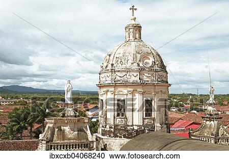 "Dome of the church Iglesia de la Merced above the red roofs of Granada, Granada province, Nicaragua, North America" View Large Photo Image Stock Image - "Dome of the church Iglesia de la Merced above the red roofs of Granada, Granada province, Nicaragua, North America". Fotosearch
