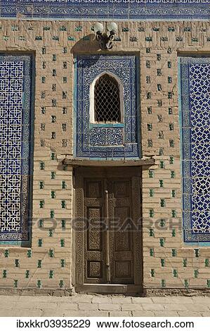"Door and mosaic-decorated wall, Itchan Kala, Khiva, Uzbekistan, Asia" View Large Photo Image Stock Photo - "Door and mosaic-decorated wall, Itchan Kala, Khiva, Uzbekistan, Asia". Fotosearch