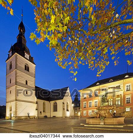"Downtown with Redeemer Church and Town Hall, Detmold, North Rhine-Westphalia, Germany, Europe" View Large Photo Image Picture - "Downtown with Redeemer Church and Town Hall, Detmold, North Rhine-Westphalia, Germany, Europe". Fotosearch