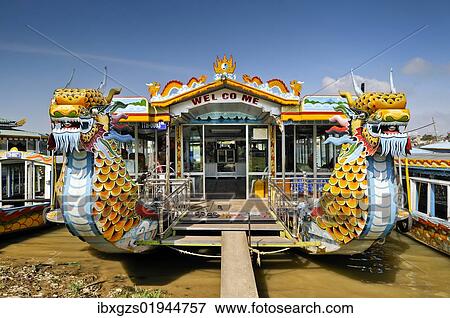 "Dragon head and excursion boat, Song Huong or Huong Giang or Perfume River, near Hue, North Vietnam, Vietnam, Southeast Asia, Asia" View Large Photo Image Stock Photo - "Dragon head and excursion boat, Song Huong or Huong Giang or Perfume River, near Hue, North Vietnam, Vietnam, Southeast Asia, Asia". Fotosearch