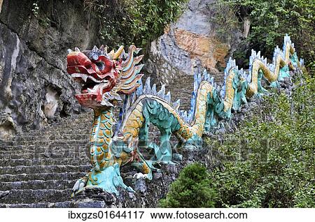 "Dragon next to stairs, near Ninh Binh, dry Halong Bay, Vietnam, Southeast Asia, Asia" View Large Photo Image Stock Photo - "Dragon next to stairs, near Ninh Binh, dry Halong Bay, Vietnam, Southeast Asia, Asia". Fotosearch
