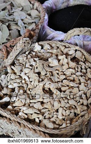 Stock Image - "Dried ginger, spice souk, Dubai, United Arab Emirates, Arabia, Middle East, Orient, Asia". Fotosearch