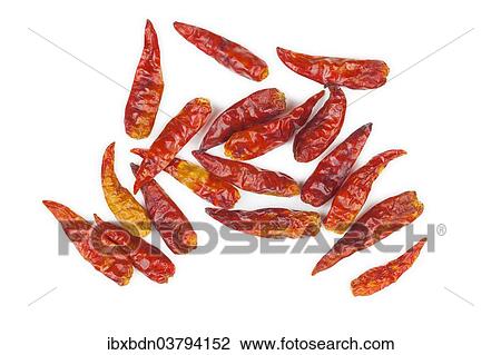 Stock Image - Dried red chili peppers from Vietnam. Fotosearch