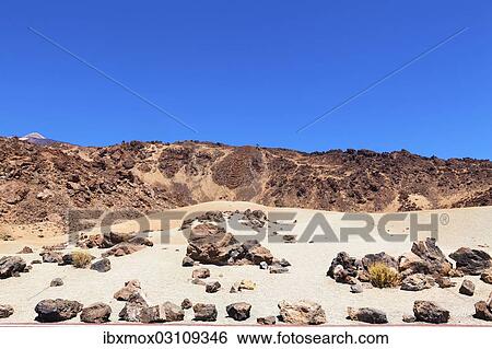 "Dune landscape with lava rocks in the Teide National Park, UNESCO World Heritage Site, Las Llanadas, Provinz Santa Cruz de Tenerife, Tenerife, Canary Islands, Spain, Europe" View Large Photo Image Stock Photograph - "Dune landscape with lava rocks in the Teide National Park, UNESCO World Heritage Site, Las Llanadas, Provinz Santa Cruz de Tenerife, Tenerife, Canary Islands, Spain, Europe". Fotosearch