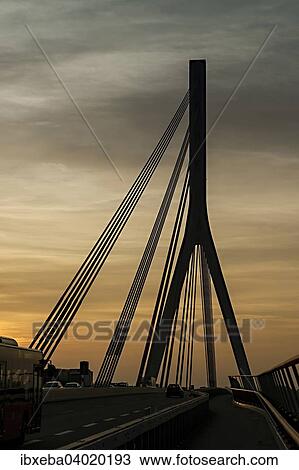 "Dusk, Niederrheinbrucke bridge, North Rhine-Westphalia, Germany, Europe, Germany, Europe" View Large Photo Image Stock Image - "Dusk, Niederrheinbrucke bridge, North Rhine-Westphalia, Germany, Europe, Germany, Europe". Fotosearch