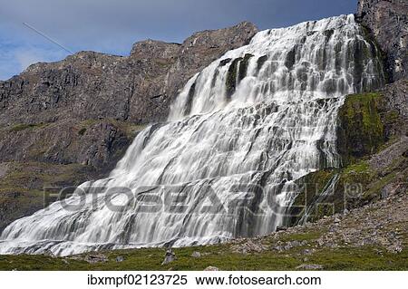 "Dynjandifoss or Fjallfoss Waterfall, Westfjords, Iceland, Europe" View Large Photo Image Stock Photography - "Dynjandifoss or Fjallfoss Waterfall, Westfjords, Iceland, Europe". Fotosearch