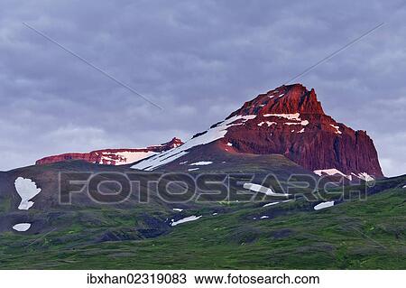 "Dyrfjoell massif in the morning light, Bakkageroi, Iceland, Europe" View Large Photo Image Stock Image - "Dyrfjoell massif in the morning light, Bakkageroi, Iceland, Europe". Fotosearch